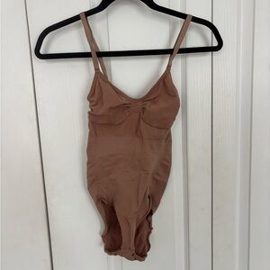 SKIMS Tan Bodysuit with Spaghetti Straps